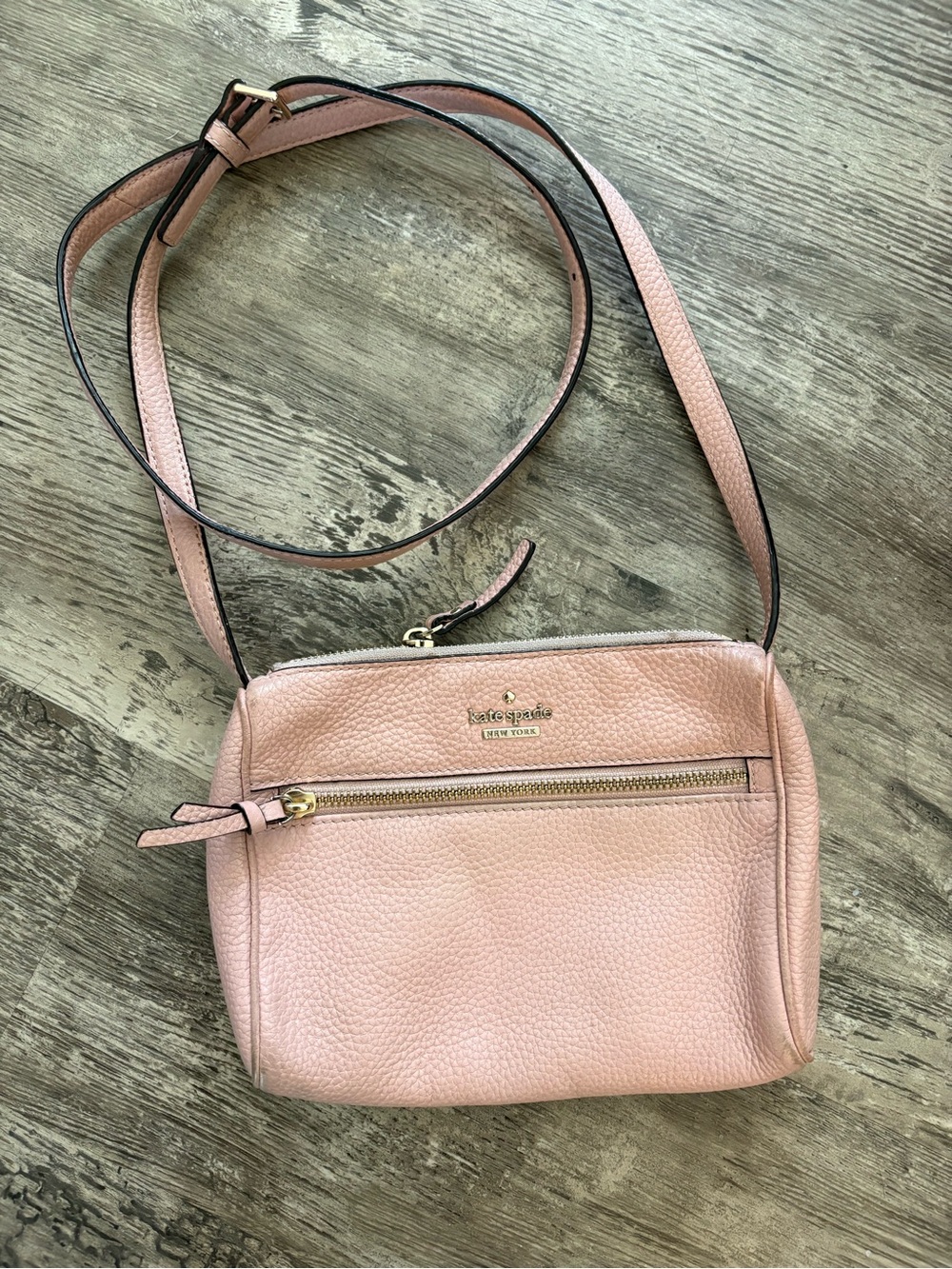 KATE SPADE Blush Pink Pebbled Leather Crossbody Bag